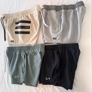 TLF Apparel Men's Training Shorts Lot of 4 Gym Workout Athletic French Terry L